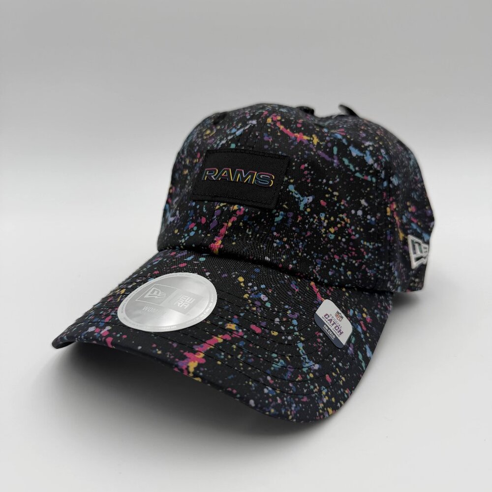 Rams New Era gat Los Angeles 2025 Crucial Catch Ponytail Women's – Splatter